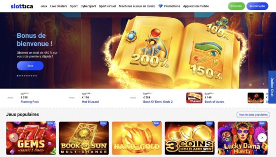 Official website of Slottica Casino